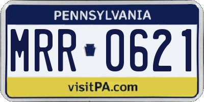 PA license plate MRR0621