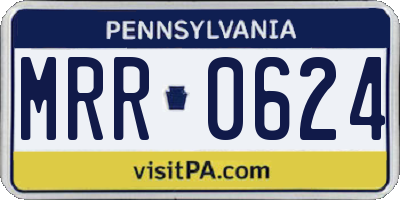 PA license plate MRR0624