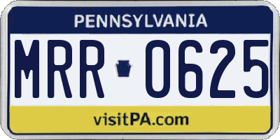 PA license plate MRR0625