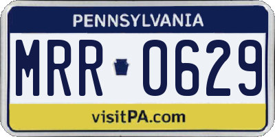 PA license plate MRR0629