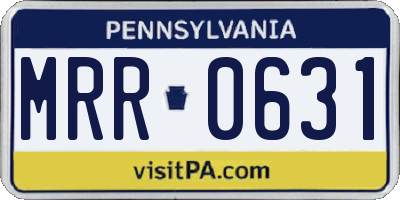 PA license plate MRR0631