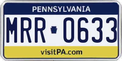 PA license plate MRR0633