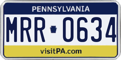 PA license plate MRR0634