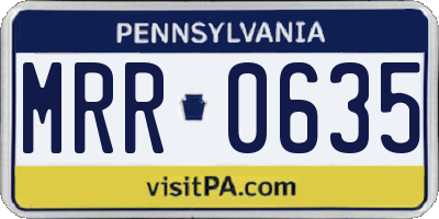 PA license plate MRR0635