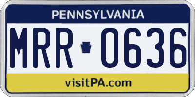 PA license plate MRR0636