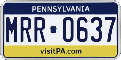 PA license plate MRR0637