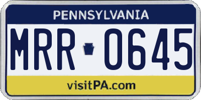 PA license plate MRR0645