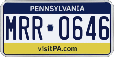 PA license plate MRR0646