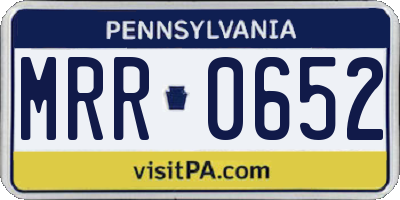 PA license plate MRR0652