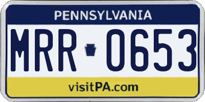 PA license plate MRR0653