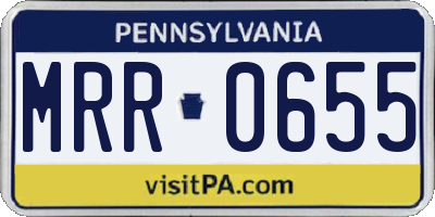 PA license plate MRR0655