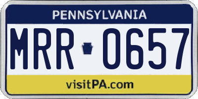 PA license plate MRR0657