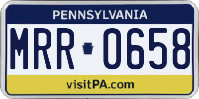 PA license plate MRR0658