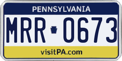 PA license plate MRR0673