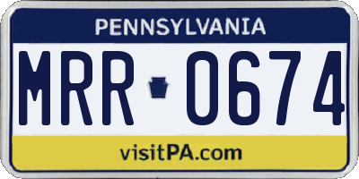 PA license plate MRR0674