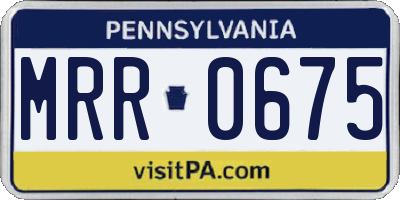 PA license plate MRR0675