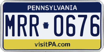 PA license plate MRR0676