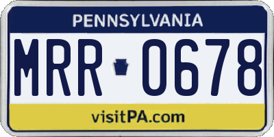 PA license plate MRR0678