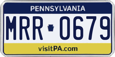 PA license plate MRR0679