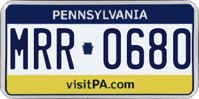 PA license plate MRR0680