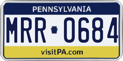 PA license plate MRR0684