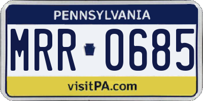 PA license plate MRR0685