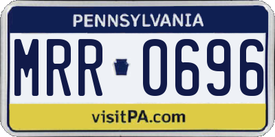 PA license plate MRR0696