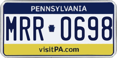 PA license plate MRR0698
