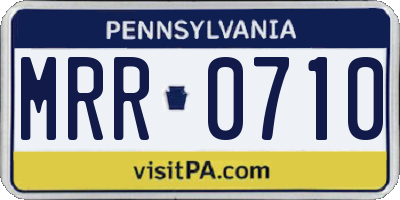 PA license plate MRR0710