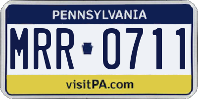 PA license plate MRR0711