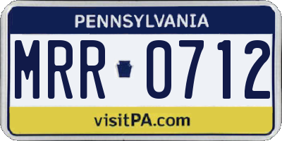 PA license plate MRR0712