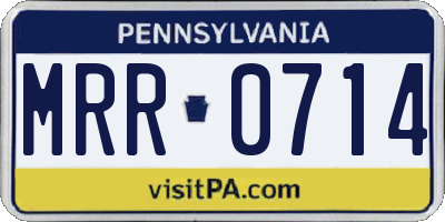 PA license plate MRR0714