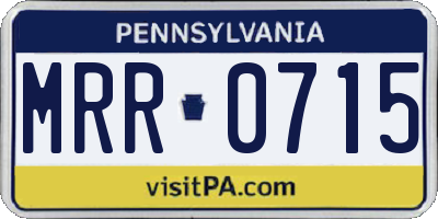 PA license plate MRR0715