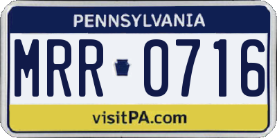 PA license plate MRR0716