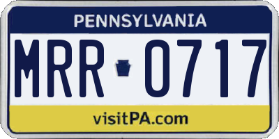 PA license plate MRR0717