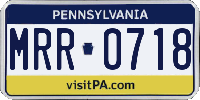 PA license plate MRR0718