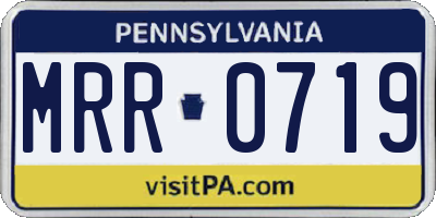PA license plate MRR0719