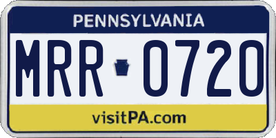 PA license plate MRR0720