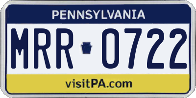 PA license plate MRR0722