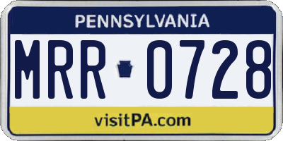 PA license plate MRR0728