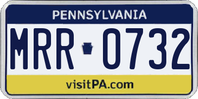 PA license plate MRR0732