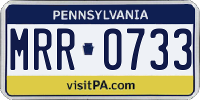 PA license plate MRR0733