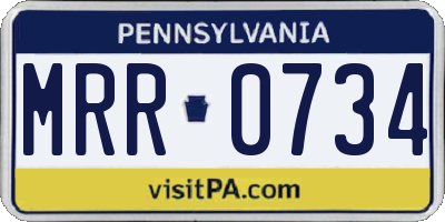 PA license plate MRR0734