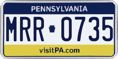 PA license plate MRR0735