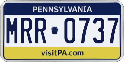 PA license plate MRR0737