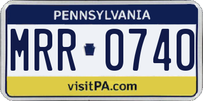 PA license plate MRR0740