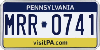PA license plate MRR0741