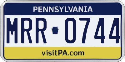 PA license plate MRR0744