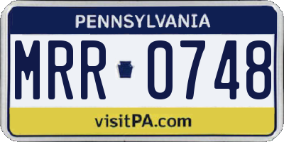 PA license plate MRR0748