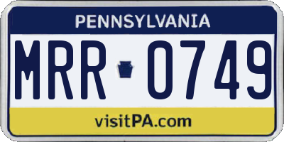 PA license plate MRR0749